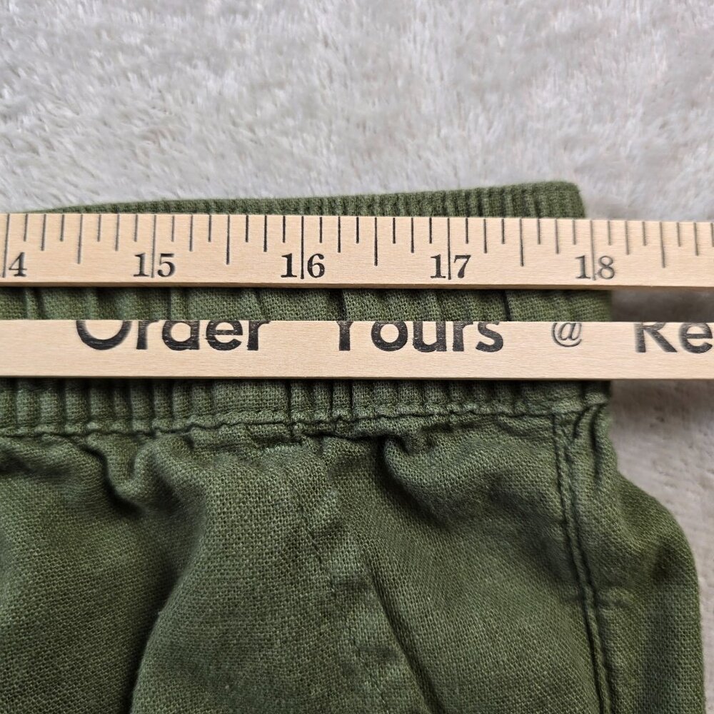 Time and Tru Linen Pants Womens Large 12-14 Olive Green Casual Straight Leg - Picture 6 of 11